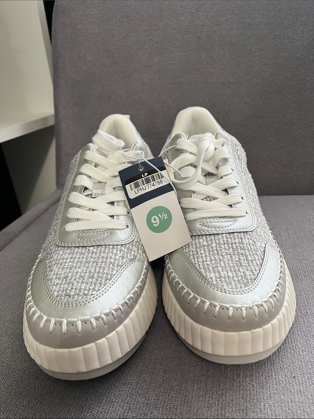 Women's Casual Platform Sneakers in Light Gray 9 1/2